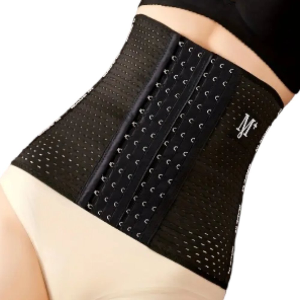 M+ Waist Trainer Belt  corset with three-button buckle Color Black Size L.